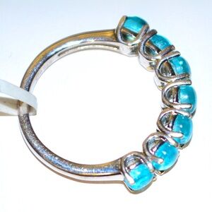 NEW EVINE LIVE Sterling Silver Ring Topaz 7-Stone Stacker SIZE 8